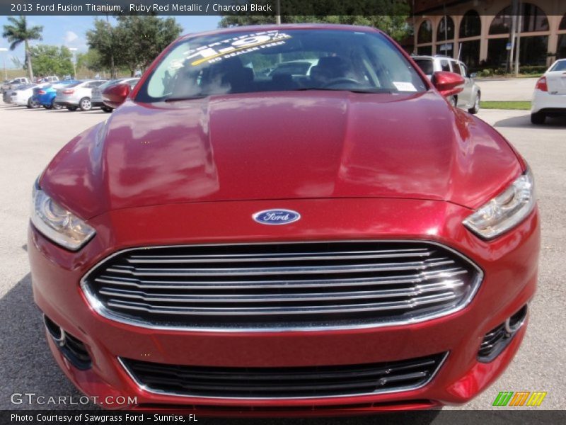 Ruby Red Metallic / Charcoal Black 2013 Ford Fusion Titanium