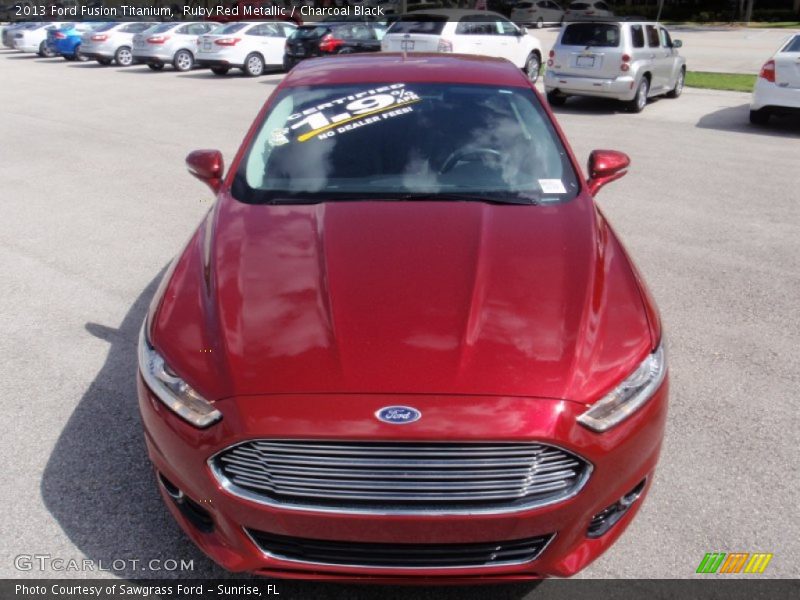 Ruby Red Metallic / Charcoal Black 2013 Ford Fusion Titanium