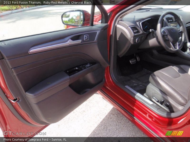 Ruby Red Metallic / Charcoal Black 2013 Ford Fusion Titanium