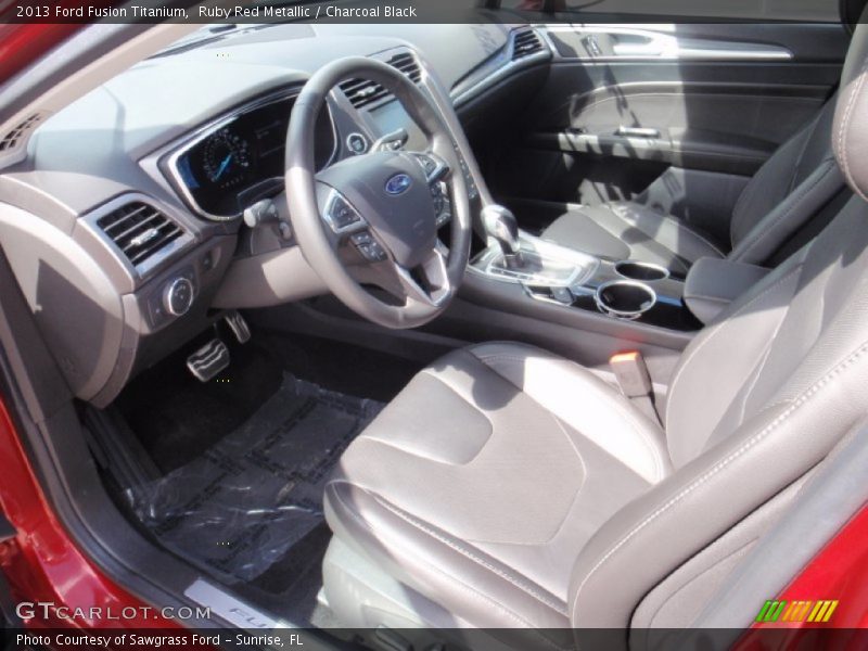 Ruby Red Metallic / Charcoal Black 2013 Ford Fusion Titanium