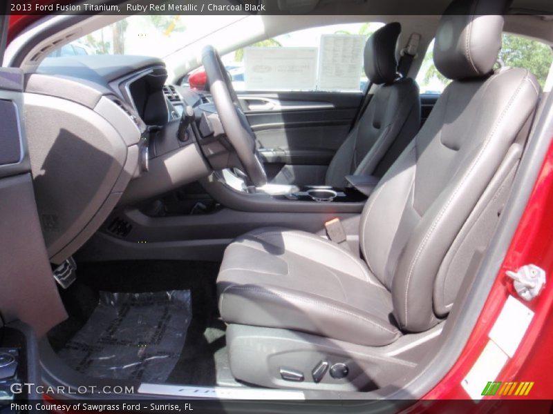 Ruby Red Metallic / Charcoal Black 2013 Ford Fusion Titanium