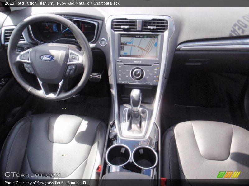 Ruby Red Metallic / Charcoal Black 2013 Ford Fusion Titanium