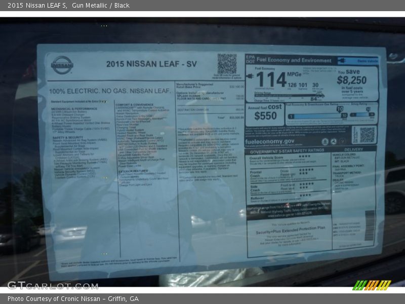 Gun Metallic / Black 2015 Nissan LEAF S