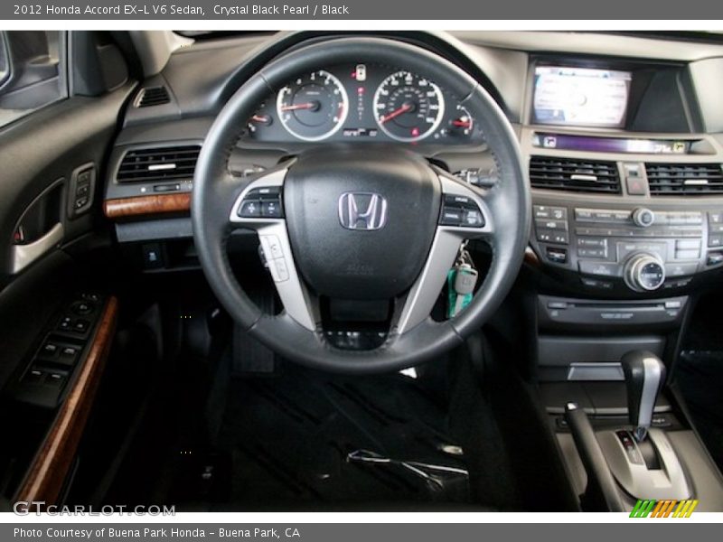 Crystal Black Pearl / Black 2012 Honda Accord EX-L V6 Sedan