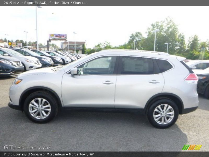 Brilliant Silver / Charcoal 2015 Nissan Rogue SV AWD