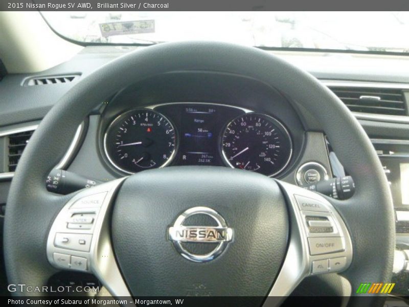 Brilliant Silver / Charcoal 2015 Nissan Rogue SV AWD