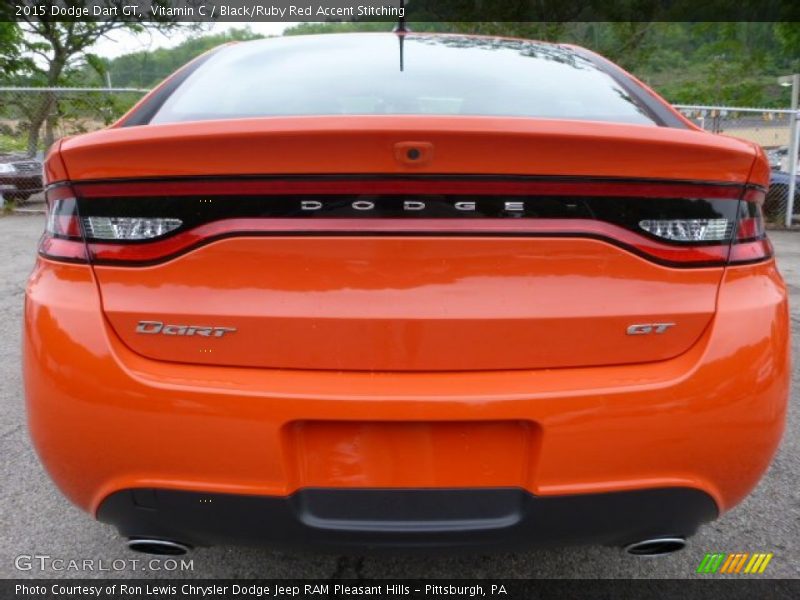 Vitamin C / Black/Ruby Red Accent Stitching 2015 Dodge Dart GT