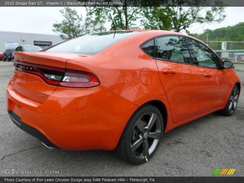 Vitamin C / Black/Ruby Red Accent Stitching 2015 Dodge Dart GT