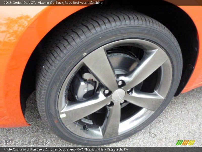Vitamin C / Black/Ruby Red Accent Stitching 2015 Dodge Dart GT