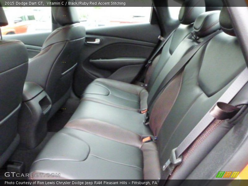 Vitamin C / Black/Ruby Red Accent Stitching 2015 Dodge Dart GT
