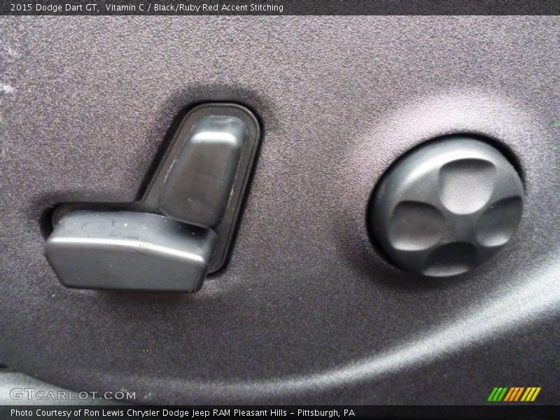 Vitamin C / Black/Ruby Red Accent Stitching 2015 Dodge Dart GT