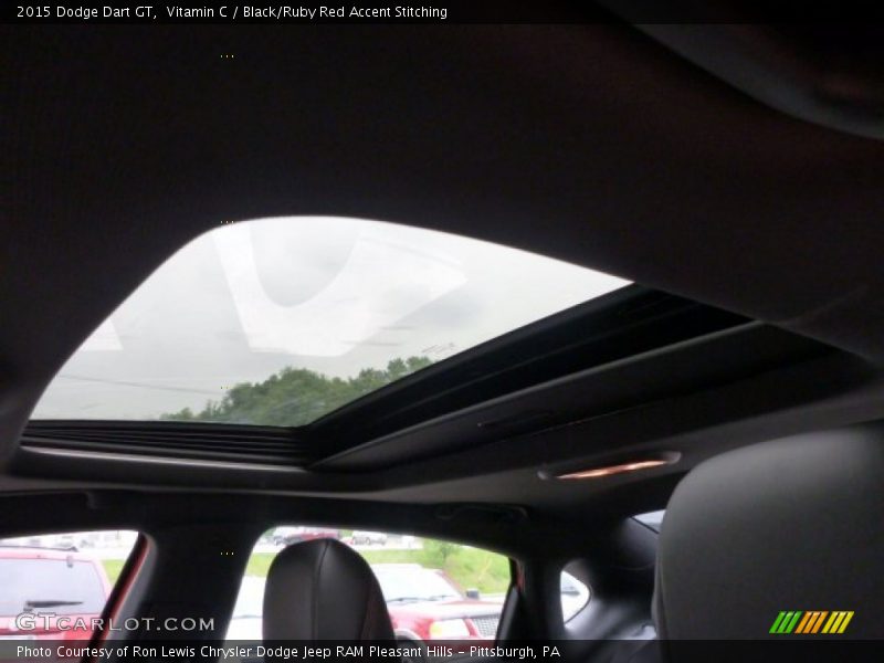Vitamin C / Black/Ruby Red Accent Stitching 2015 Dodge Dart GT