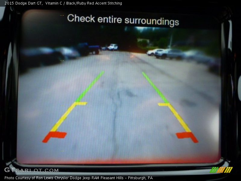 Vitamin C / Black/Ruby Red Accent Stitching 2015 Dodge Dart GT