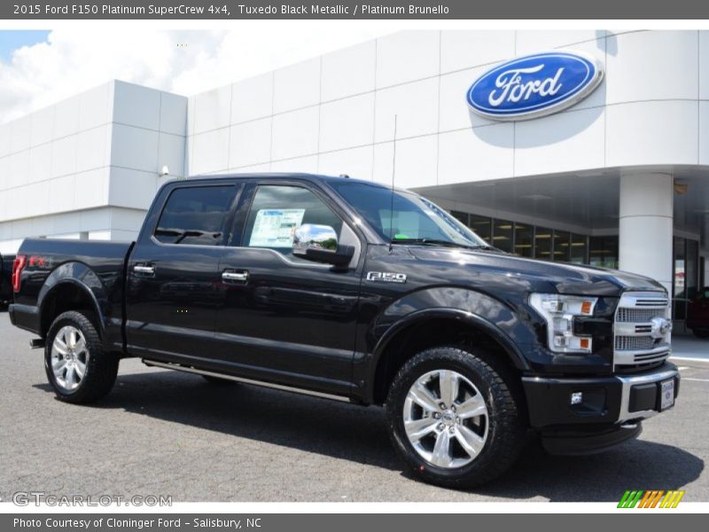 Tuxedo Black Metallic / Platinum Brunello 2015 Ford F150 Platinum SuperCrew 4x4