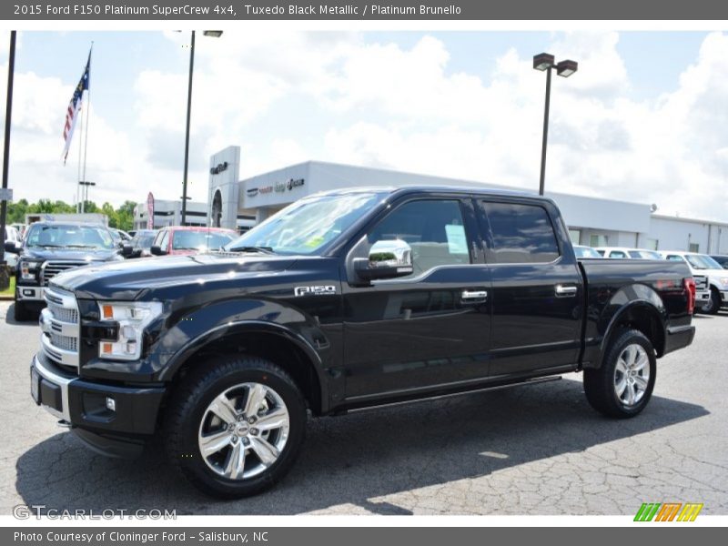 Tuxedo Black Metallic / Platinum Brunello 2015 Ford F150 Platinum SuperCrew 4x4