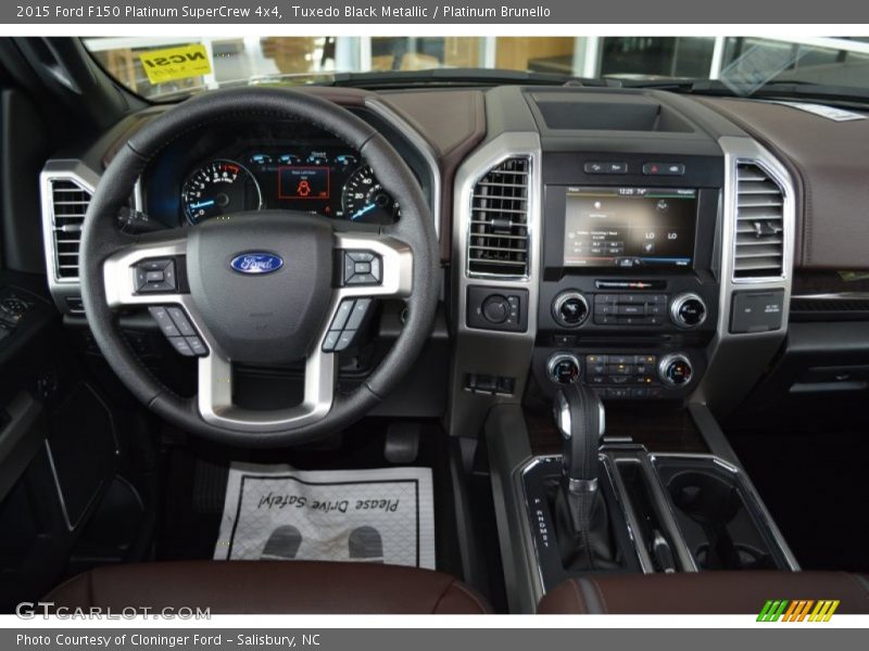 Tuxedo Black Metallic / Platinum Brunello 2015 Ford F150 Platinum SuperCrew 4x4