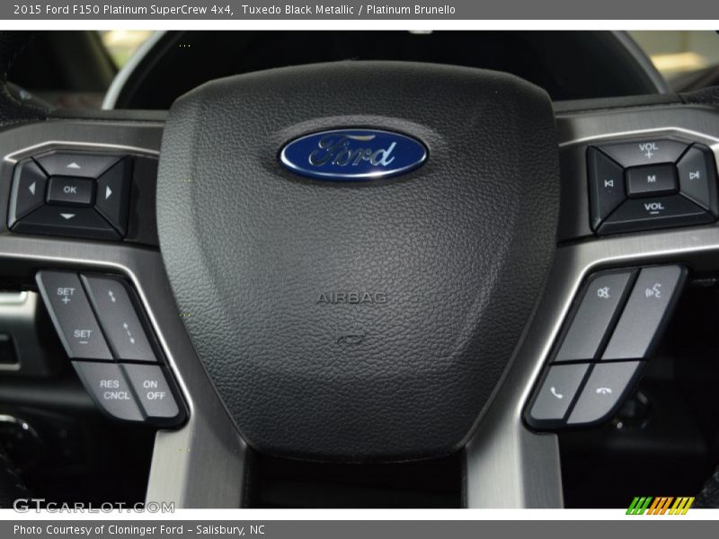 Tuxedo Black Metallic / Platinum Brunello 2015 Ford F150 Platinum SuperCrew 4x4