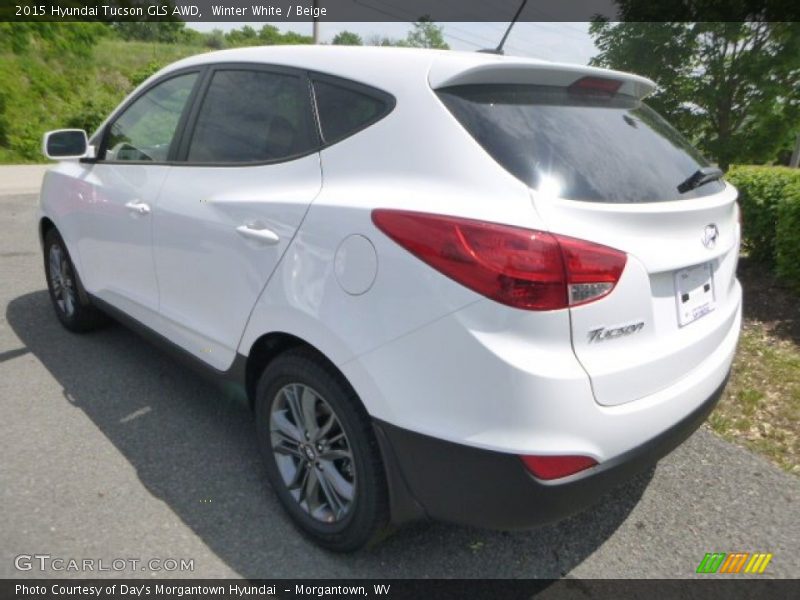 Winter White / Beige 2015 Hyundai Tucson GLS AWD