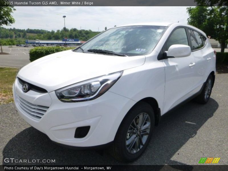Winter White / Beige 2015 Hyundai Tucson GLS AWD