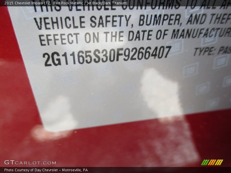 Red Rock Metallic / Jet Black/Dark Titanium 2015 Chevrolet Impala LTZ