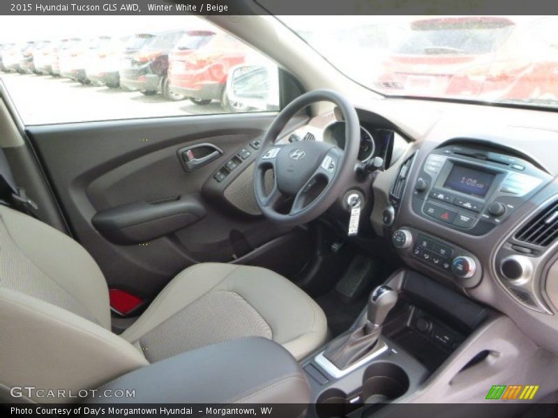 Winter White / Beige 2015 Hyundai Tucson GLS AWD