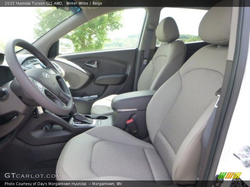 Winter White / Beige 2015 Hyundai Tucson GLS AWD
