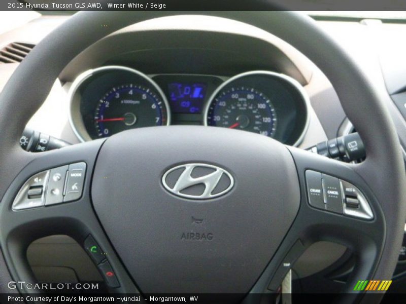 Winter White / Beige 2015 Hyundai Tucson GLS AWD