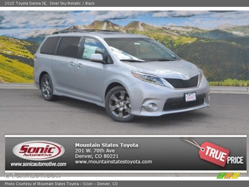 Silver Sky Metallic / Black 2015 Toyota Sienna SE