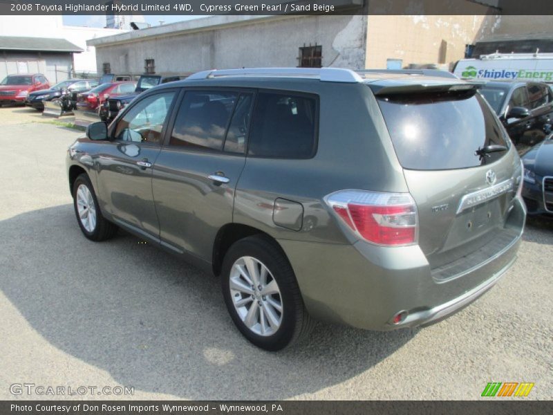 Cypress Green Pearl / Sand Beige 2008 Toyota Highlander Hybrid Limited 4WD