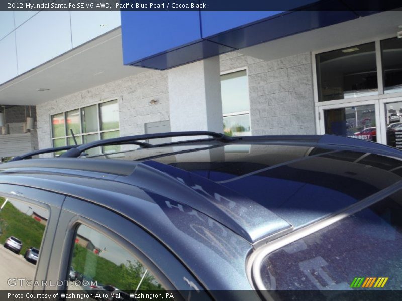 Pacific Blue Pearl / Cocoa Black 2012 Hyundai Santa Fe SE V6 AWD