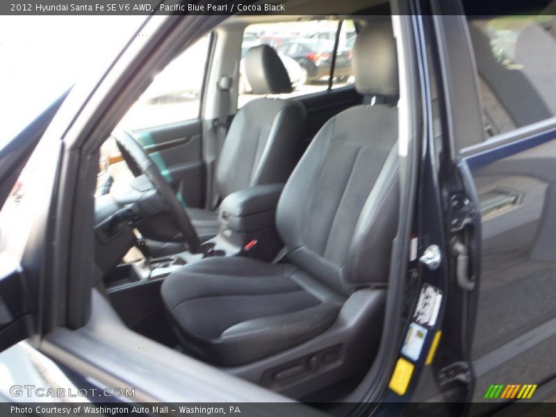 Pacific Blue Pearl / Cocoa Black 2012 Hyundai Santa Fe SE V6 AWD