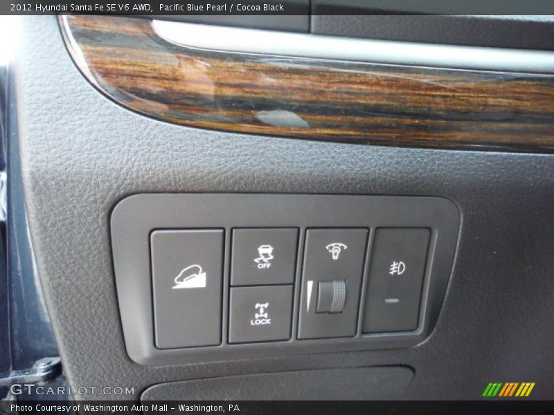 Pacific Blue Pearl / Cocoa Black 2012 Hyundai Santa Fe SE V6 AWD