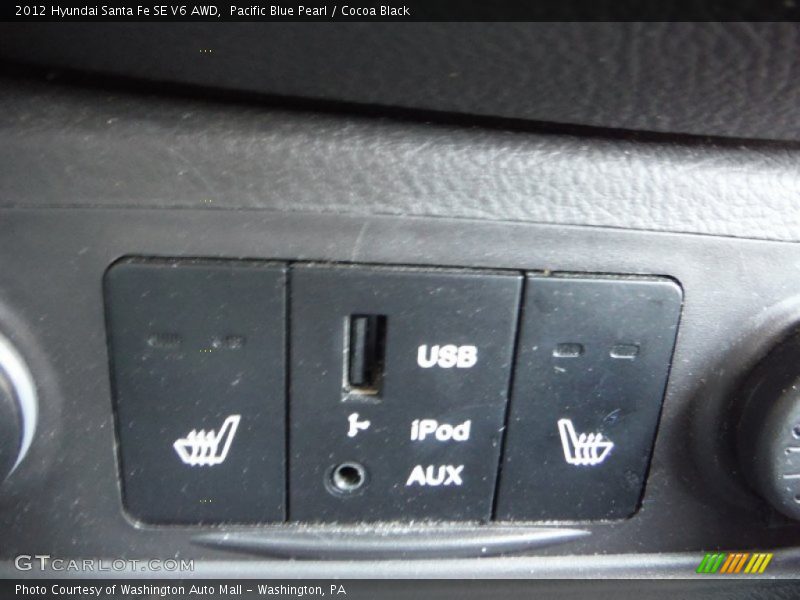 Pacific Blue Pearl / Cocoa Black 2012 Hyundai Santa Fe SE V6 AWD