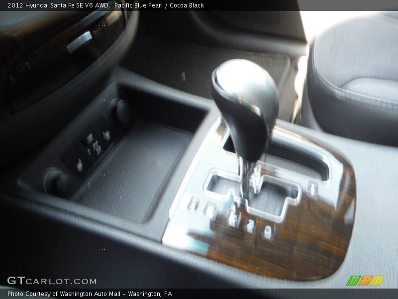 Pacific Blue Pearl / Cocoa Black 2012 Hyundai Santa Fe SE V6 AWD