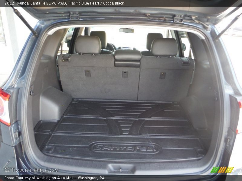 Pacific Blue Pearl / Cocoa Black 2012 Hyundai Santa Fe SE V6 AWD