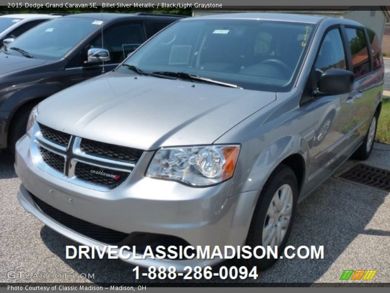 Billet Silver Metallic / Black/Light Graystone 2015 Dodge Grand Caravan SE