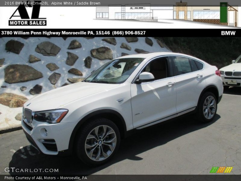 Alpine White / Saddle Brown 2016 BMW X4 xDrive28i