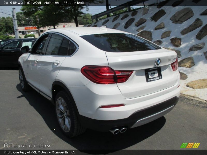 Alpine White / Saddle Brown 2016 BMW X4 xDrive28i