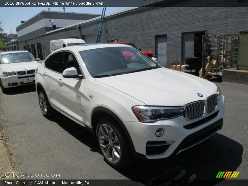 Alpine White / Saddle Brown 2016 BMW X4 xDrive28i