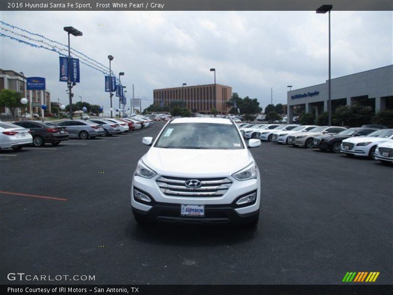 Frost White Pearl / Gray 2016 Hyundai Santa Fe Sport