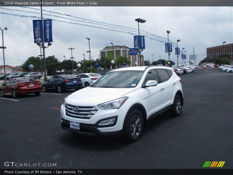 Frost White Pearl / Gray 2016 Hyundai Santa Fe Sport