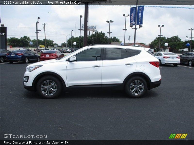 Frost White Pearl / Gray 2016 Hyundai Santa Fe Sport