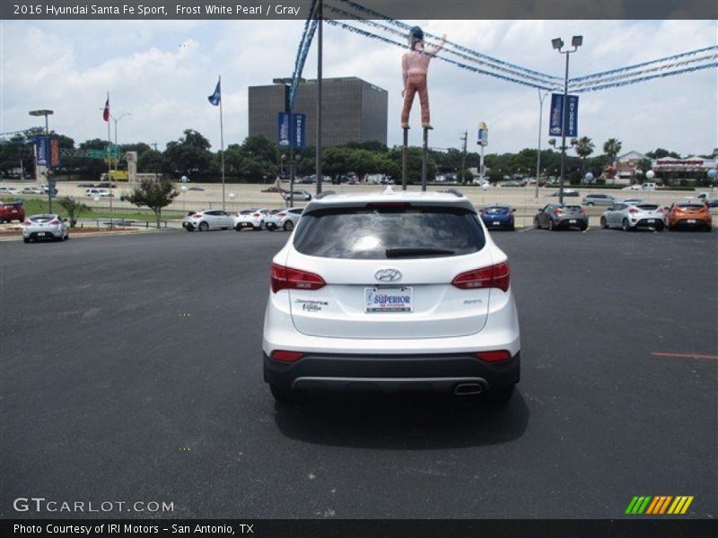 Frost White Pearl / Gray 2016 Hyundai Santa Fe Sport
