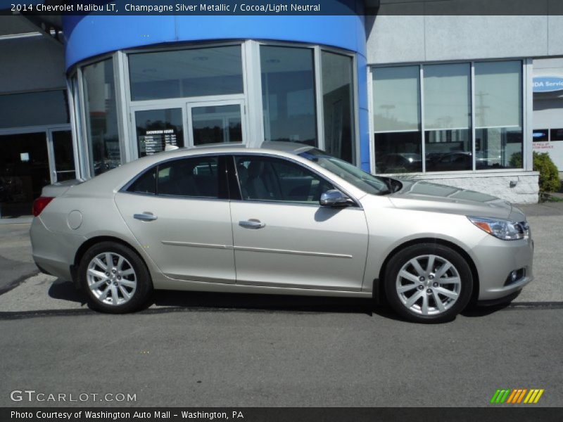 Champagne Silver Metallic / Cocoa/Light Neutral 2014 Chevrolet Malibu LT