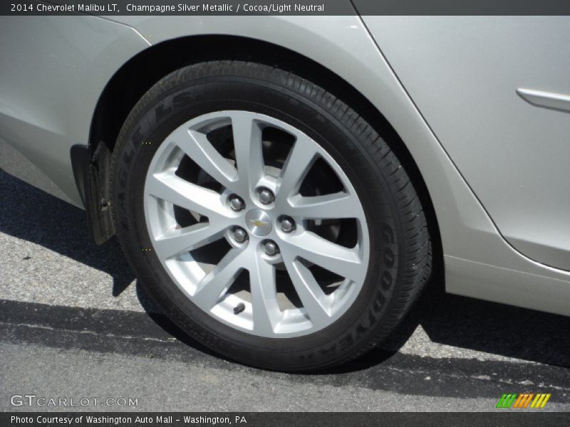 Champagne Silver Metallic / Cocoa/Light Neutral 2014 Chevrolet Malibu LT