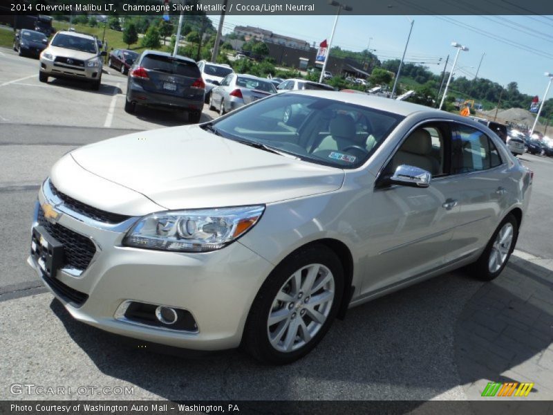 Champagne Silver Metallic / Cocoa/Light Neutral 2014 Chevrolet Malibu LT