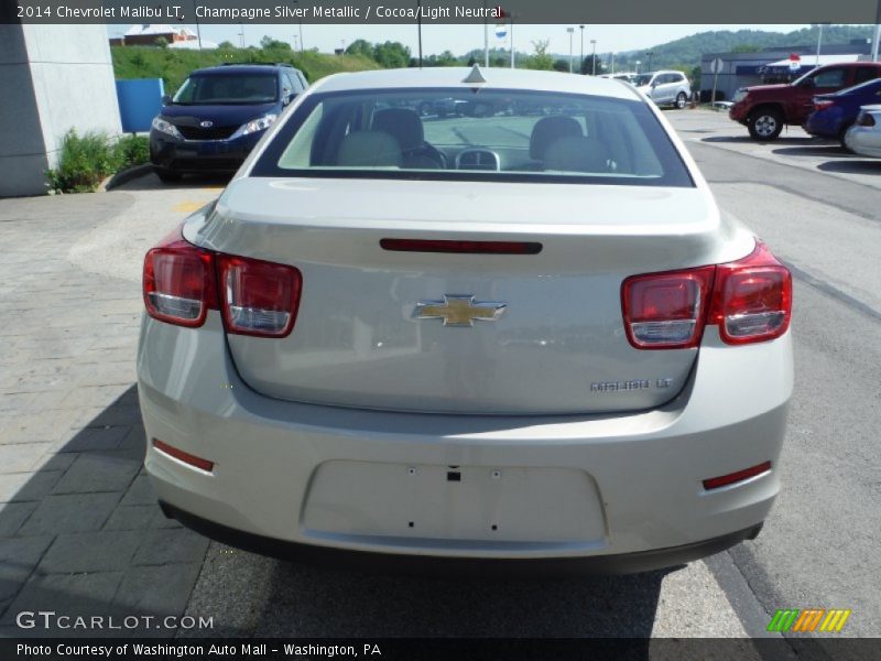 Champagne Silver Metallic / Cocoa/Light Neutral 2014 Chevrolet Malibu LT