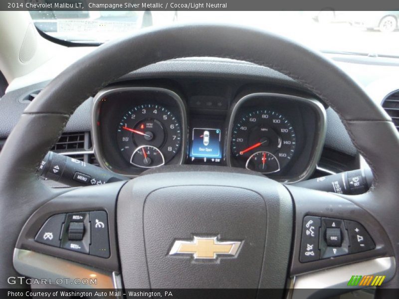Champagne Silver Metallic / Cocoa/Light Neutral 2014 Chevrolet Malibu LT