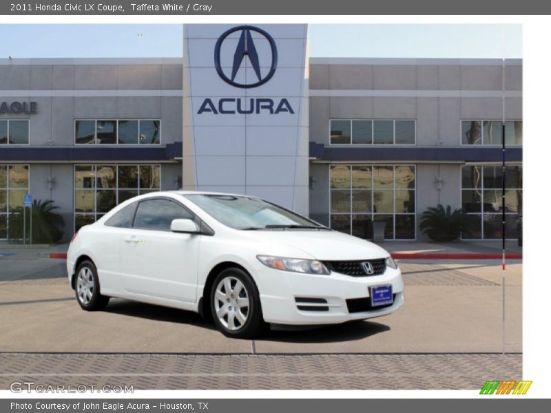 Taffeta White / Gray 2011 Honda Civic LX Coupe