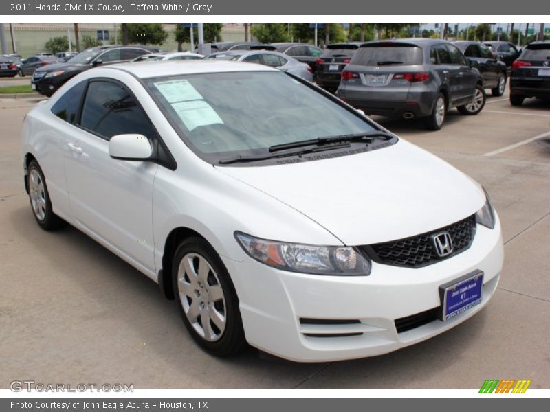 Taffeta White / Gray 2011 Honda Civic LX Coupe